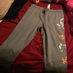 gray tom and jerry sweatpants